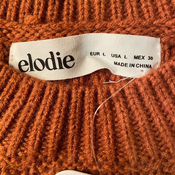 NWT Elodie Crewneck Cropped Chunky Knit Oversized Sweater Women's LARGE - Picture 6 of 9